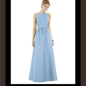 Alfred Sung Newport Blue Bridesmaid Dress D707